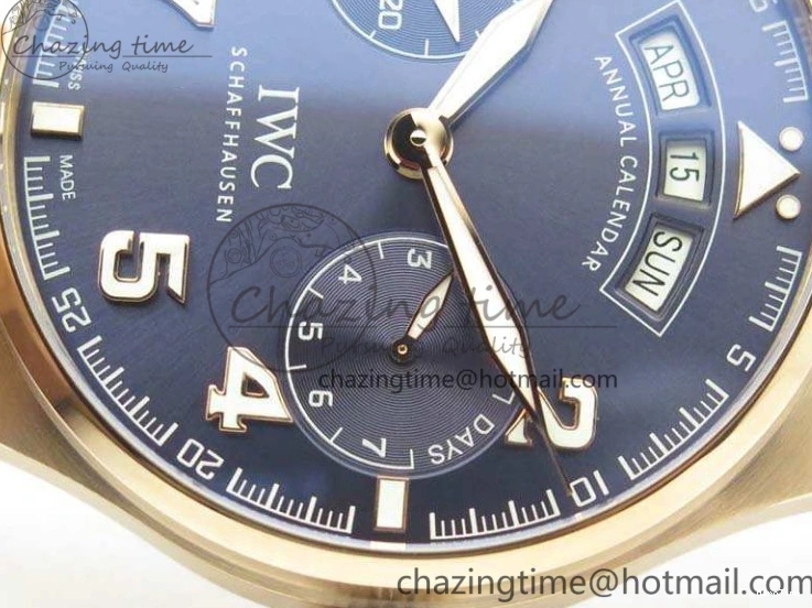 MIROTIME 0302 Big Pilot Real PR IW502701 RG YLF 1:1 Best Edition Blue Dial On Calfskin Strap A Classic 7225